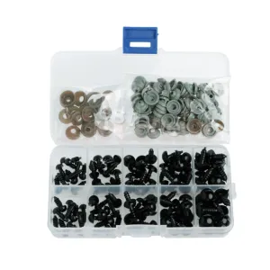 New 100pcs 6-12mm Black Plastic Safety Eyes For Teddy Bear Doll Animal Puppet Crafts